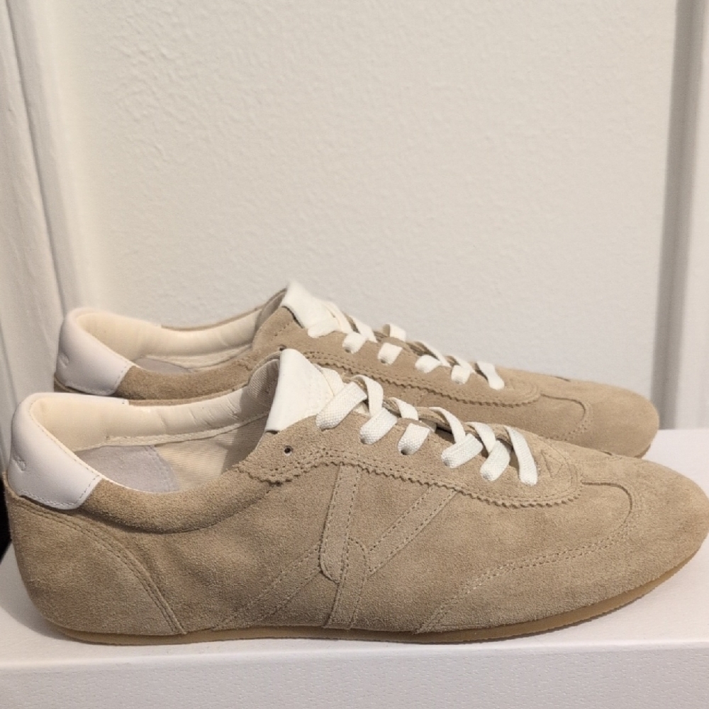Veronica Beard Beige Suede Sneakers